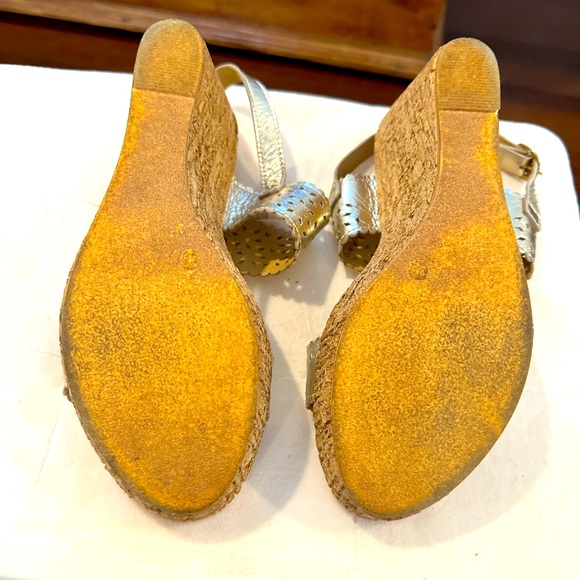 Gold Wedge Sandals - Picture 4 of 4